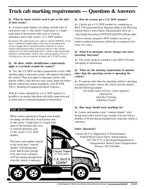 Truck Cab Marking Requirements Questions Answers Reader