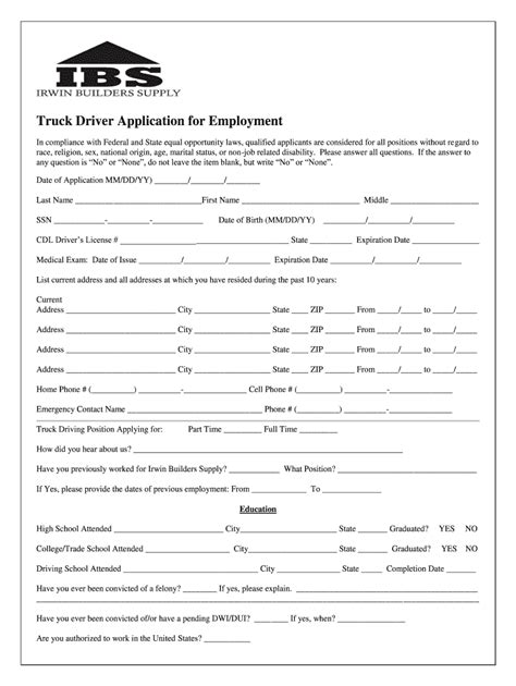 Truck Driver Application Template