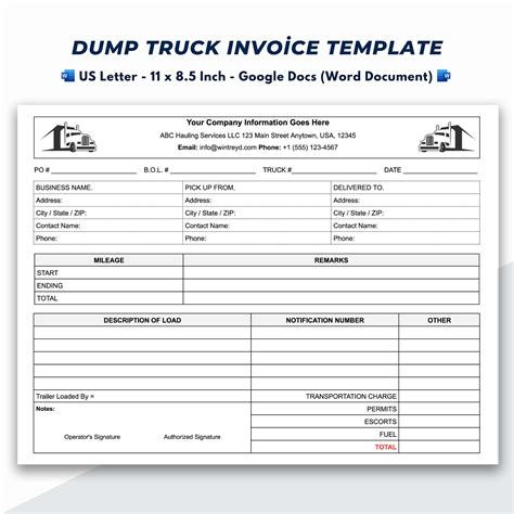 Truck Load Invoice Template