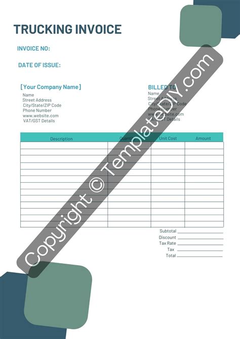 Trucking Invoice Template