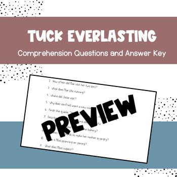 Tuck Everlasting Quiz Time Answer Key Epub