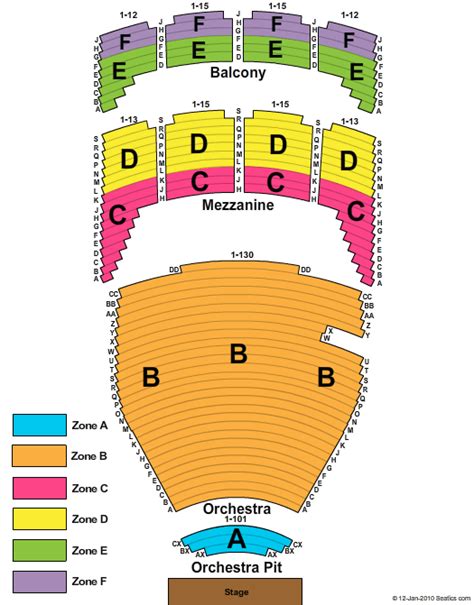 Tulsa Performing Arts Center Seating Chart