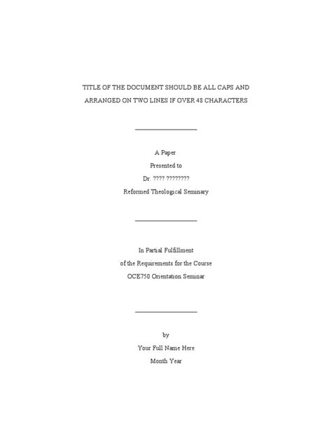 Turabian Template For Word