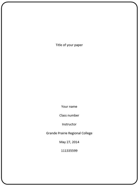 Turabian Title Page Template