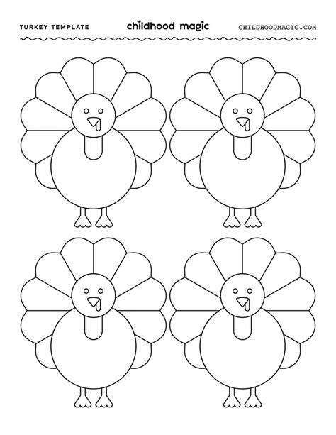 Turkey Template Coloring Page