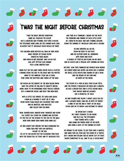 Twas The Night Before Christmas Printable