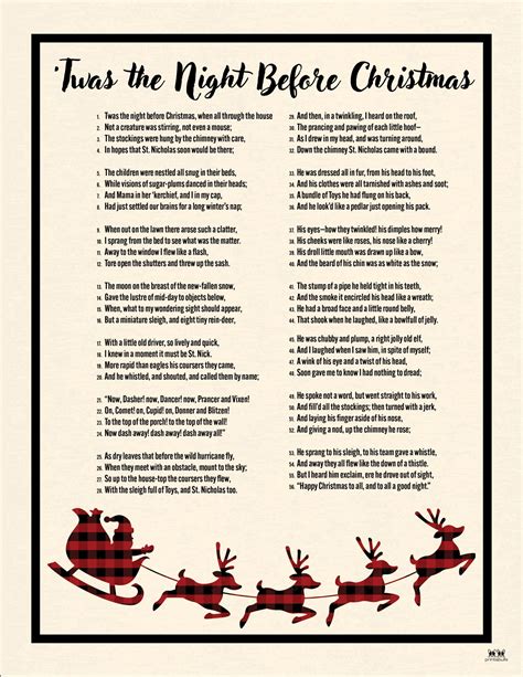Twas The Night Before Christmas Text Printable