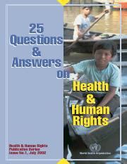 Twenty-five Questions and Answers on Health and Human Rights Epub