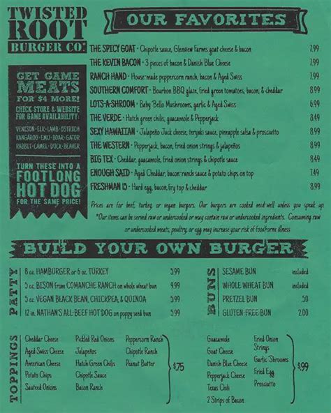 Twisted Root Burger Menu: 40+ Juicy Burgers to Sink Your Teeth Into