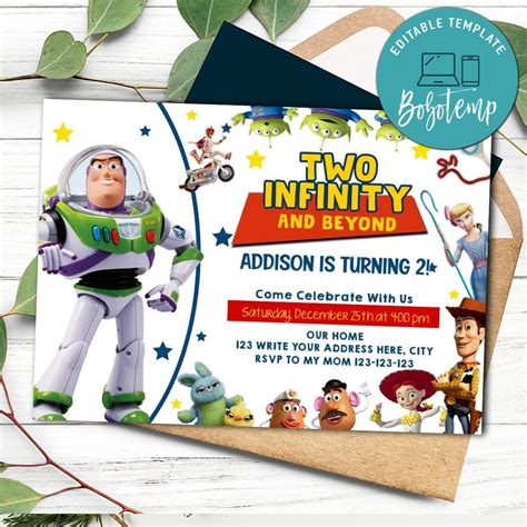 Two Infinity And Beyond Invitation Template Free