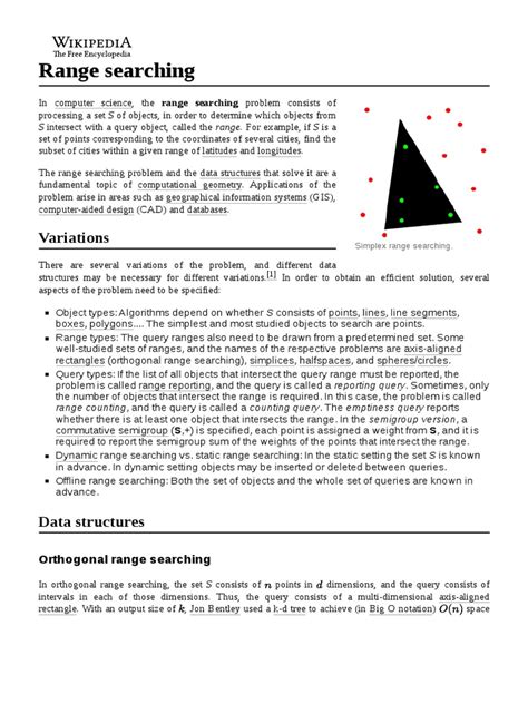 Two papers on range searching A survey of algorithms and data structures for range searching Reader