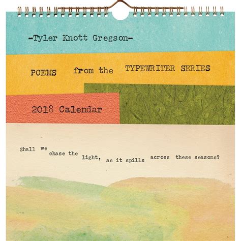 Tyler Knott Gregson Typewriter Calendar PDF