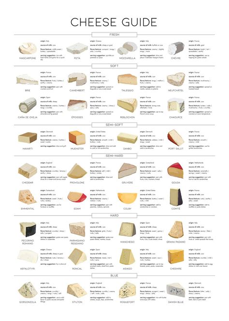 Types Of Cheese Chart