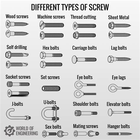 Types Of Screws Chart