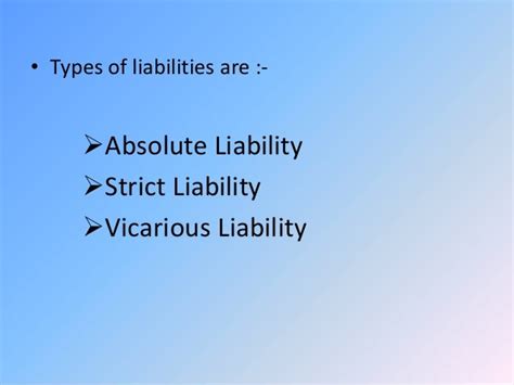 Types of Absolute Liability