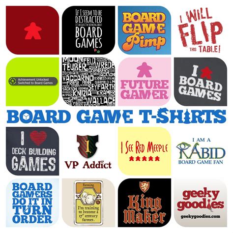 Types of Board Game T-Shirts