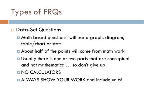 Types of FRQs