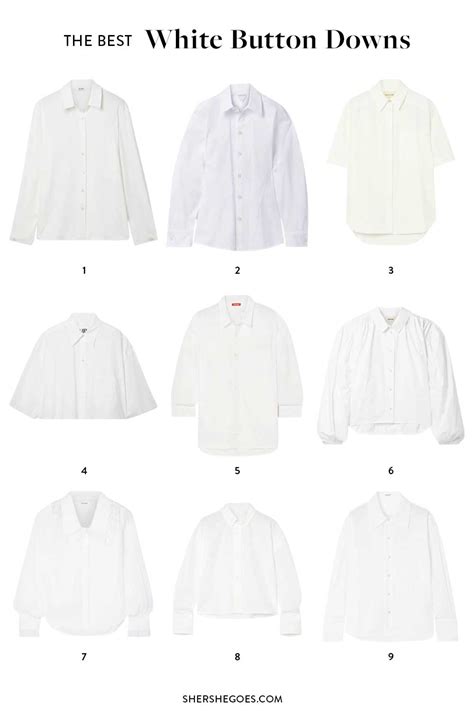 Types of Female White Button-Up Shirts