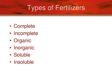 Types of Incomplete Fertilizers