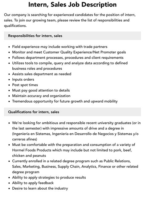 Types of Intern Sales Jobs