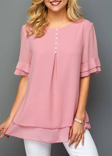 Types of Light Pink Blouses