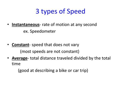 Types of Speed: