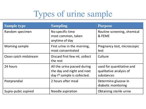 Types of Urine Tests