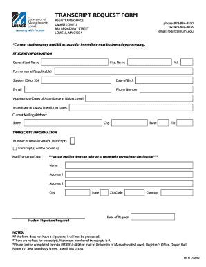 UMASS Lowell Transcript Request: A Comprehensive Guide