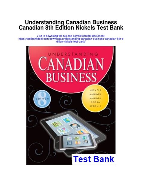 UNDERSTANDING CANADIAN BUSINESS 8TH EDITION NICKEL PDF BOOK PDF