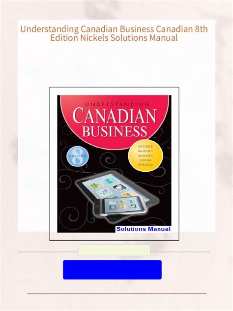 UNDERSTANDING CANADIAN BUSINESS 8TH EDITION NICKEL PDF BOOK PDF