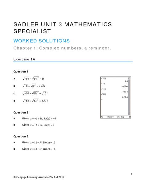 UNIT 3C MATHEMATICS AJ SADLER SOLUTIONS Ebook Doc