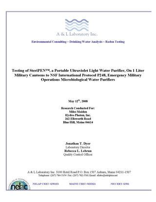 US Army Performance Verification of Individual Water Purifiers NSF Protocol P248 Ebook Epub