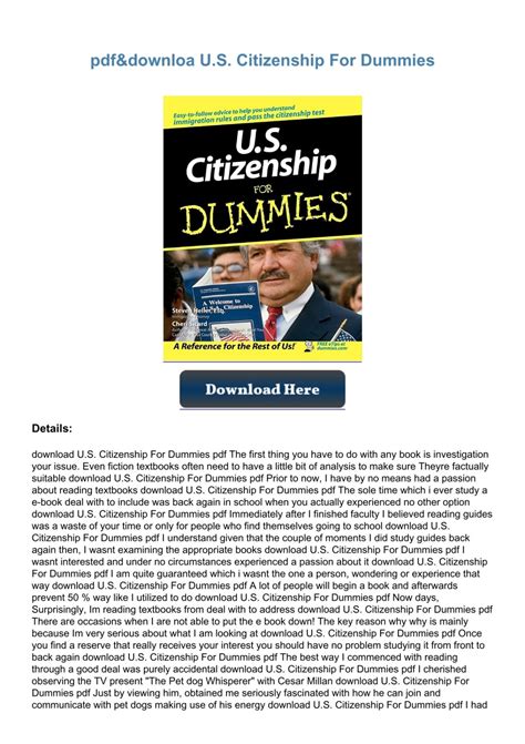 US Citizenship For Dummies PDF