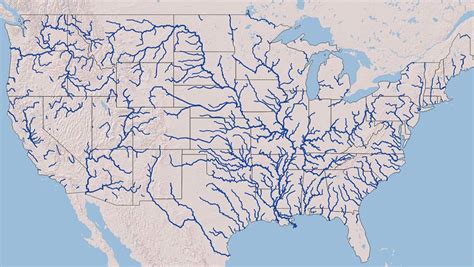 USA Map with Rivers