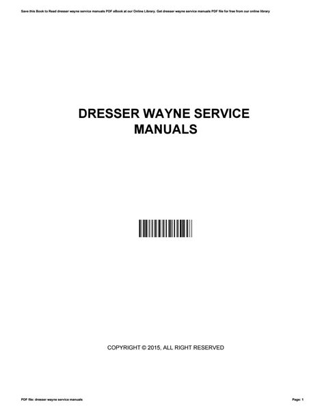 USER MANUAL DRESSER WAYNE SOFT Ebook Reader