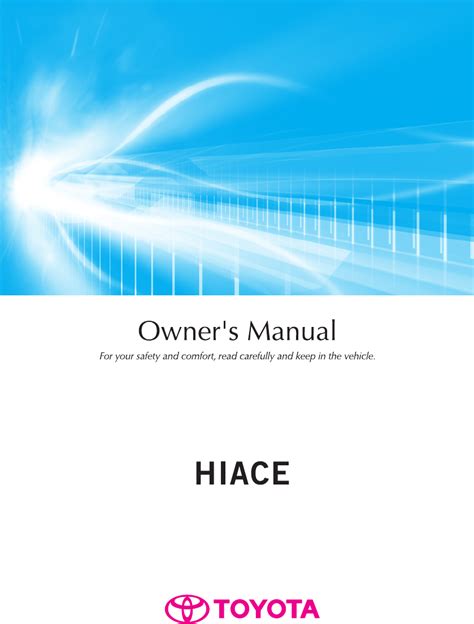 USER MANUAL TOYOTA HIACE CAR Ebook Reader