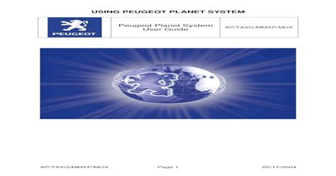 USING PEUGEOT PLANET SYSTEM Ebook Doc