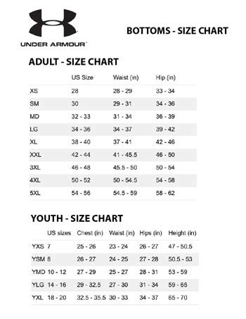 Ua Size Chart