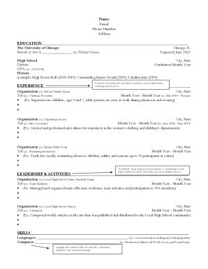 Uchicago Resume Template