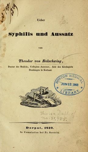 Ueber Syphilis Und Aussatz Doc