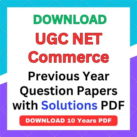 Ugc Net Exam Previous Question Papers With Answers For Commerce Kindle Editon