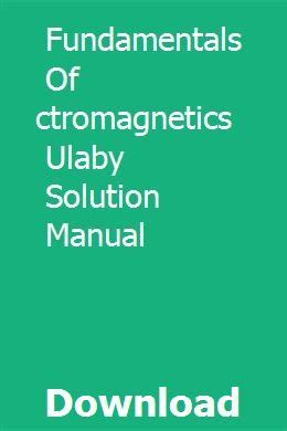 Ulaby Solution Manual Kindle Editon