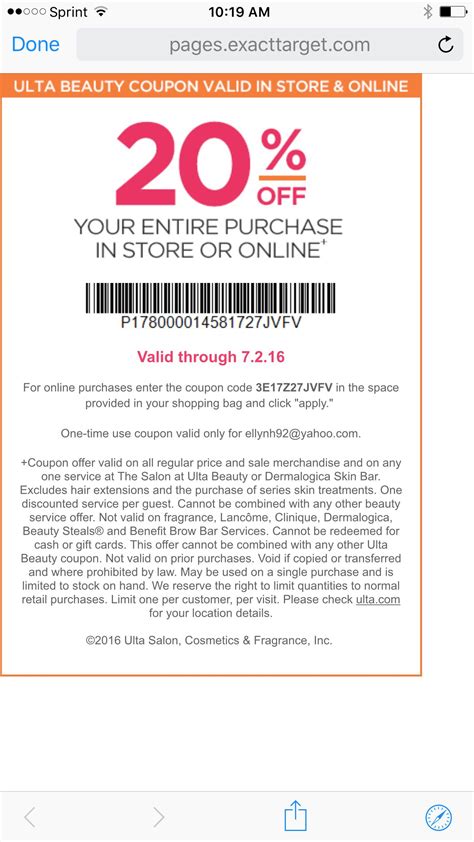 Ulta Printable Coupons