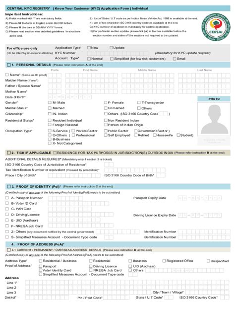 Ultimate Guide to Central KYC Registry Application Form for Individuals