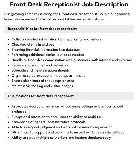 Ultimate Guide to Front Desk Receptionist Duties and Responsibilities in 2025