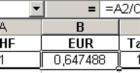 Umrechnung Euro in CHF: