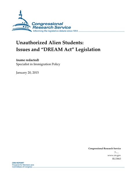 Unauthorized Alien Students Issues and DREAM Act Legislation Reader