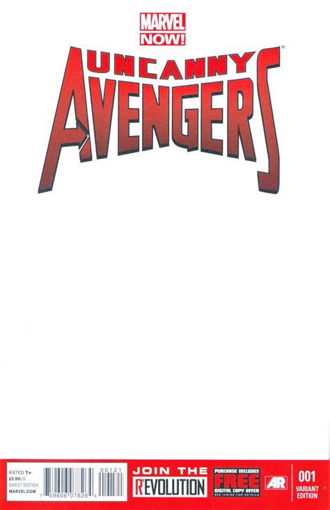 Uncanny Avengers 1 Blank Variant Cover Now Reader