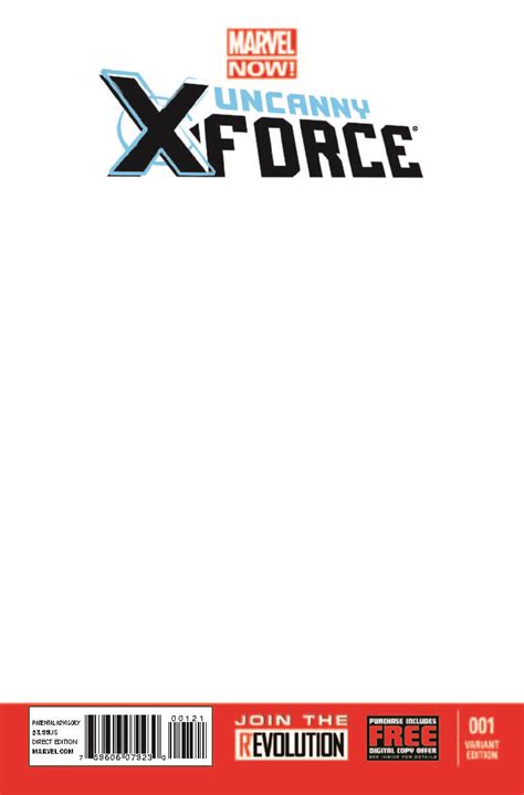 Uncanny X-Force 1 Blank Cover Variant Comic Book Epub