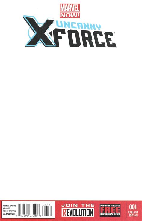 Uncanny X-Force 1 Blank Cover Variant Comic Book Epub